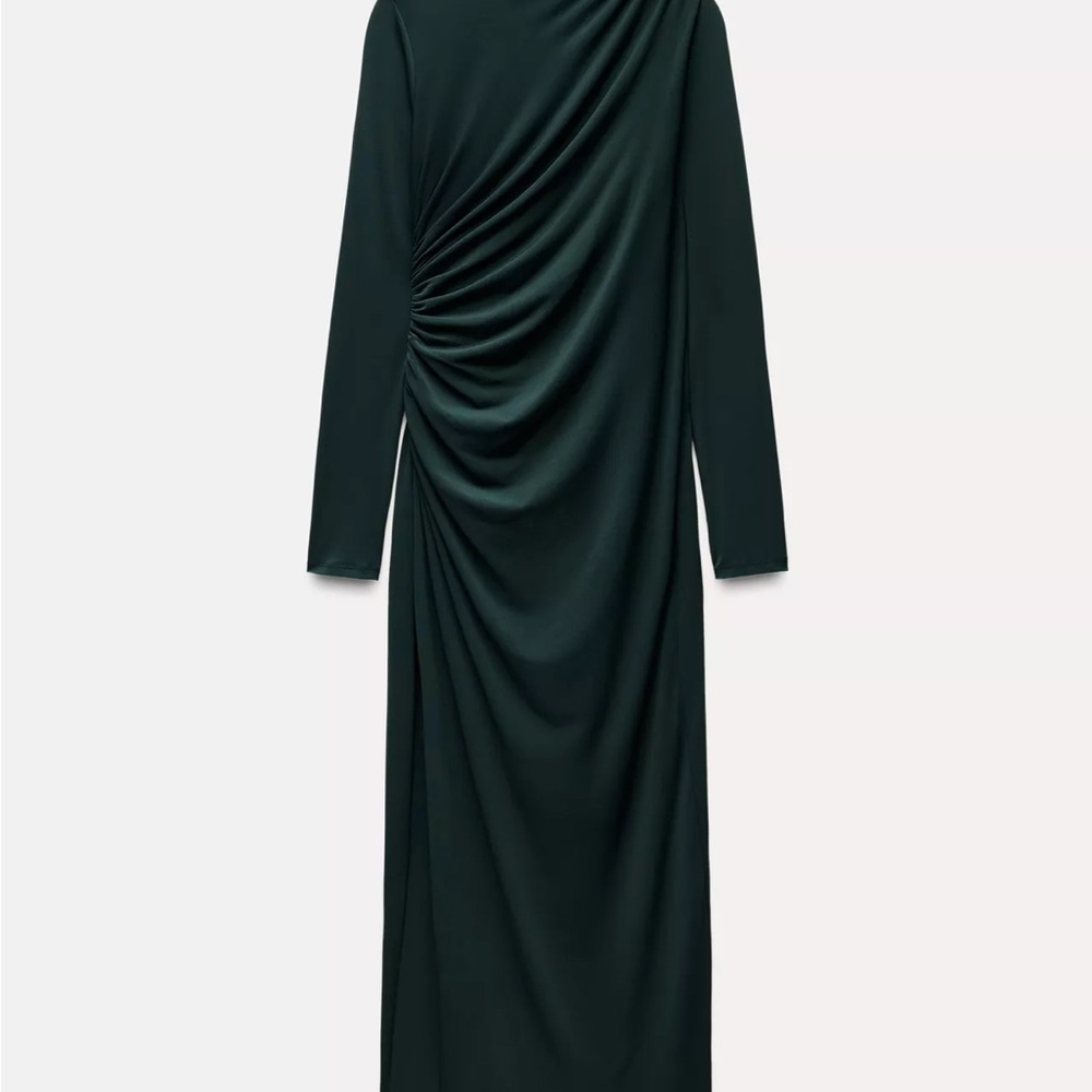 Zara Dark Green Long Sleeve Dress